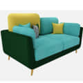 Aurora Green 3-Seater Sofa With Gold Accents - top_view
