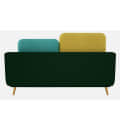 Aurora Green 3-Seater Sofa With Gold Accents - rear_view