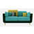 Aurora Green 3-Seater Sofa With Gold Accents - right_view
