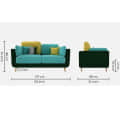 Aurora Green 3-Seater Sofa With Gold Accents - bottom_view