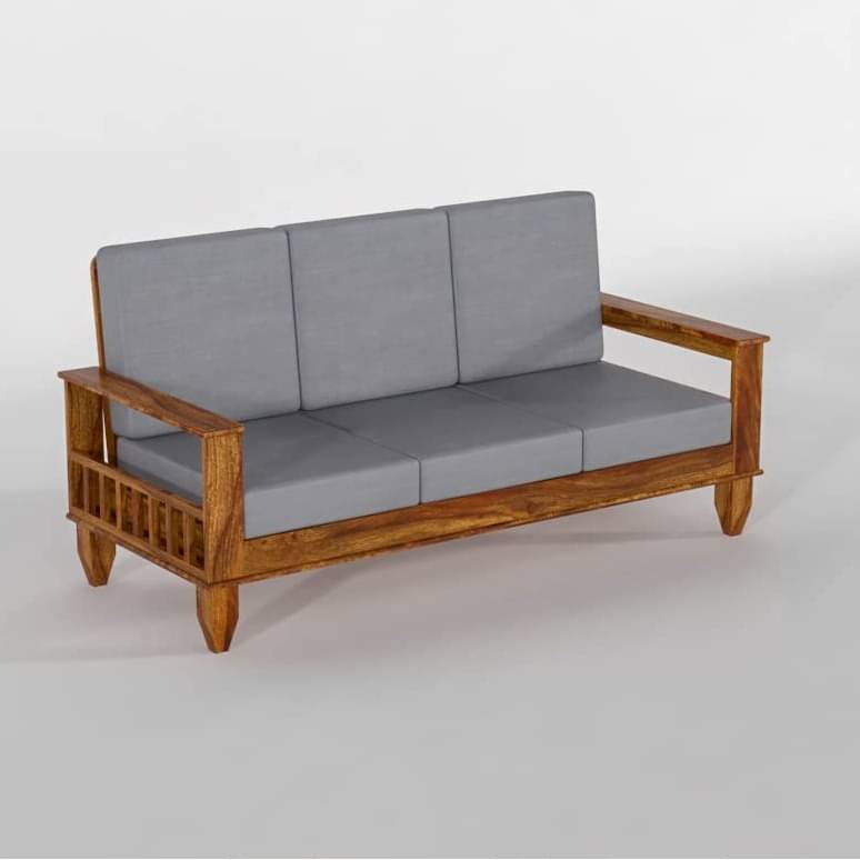 Neo Solid Sheesham Wood 5 Seater Sofa Set
