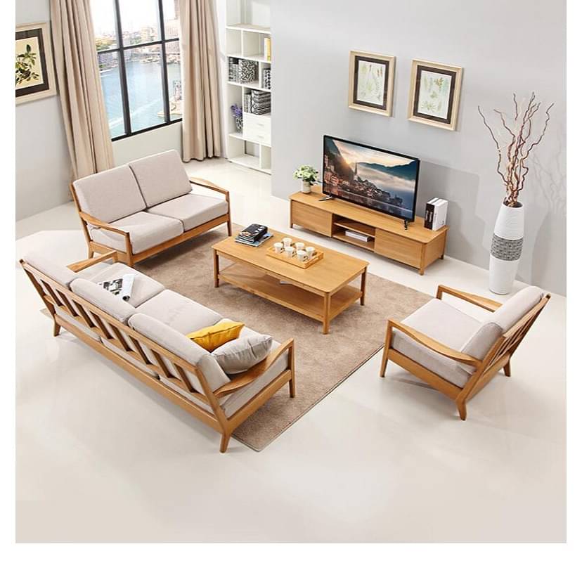 Solid Mango Wood 6 seater sofa set