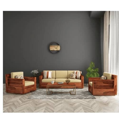 Porto Solid Sheesham Wood 5 Seater Sofa Set