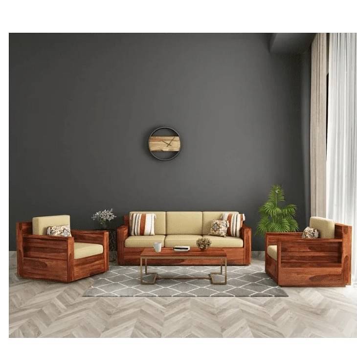 Porto Solid Sheesham Wood 5 Seater Sofa Set