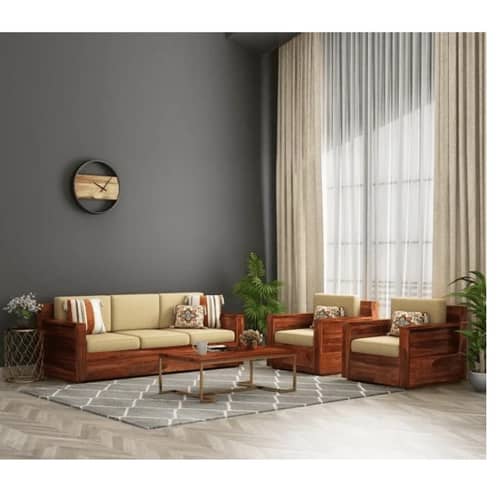 Porto Solid Sheesham Wood 5 Seater Sofa Set