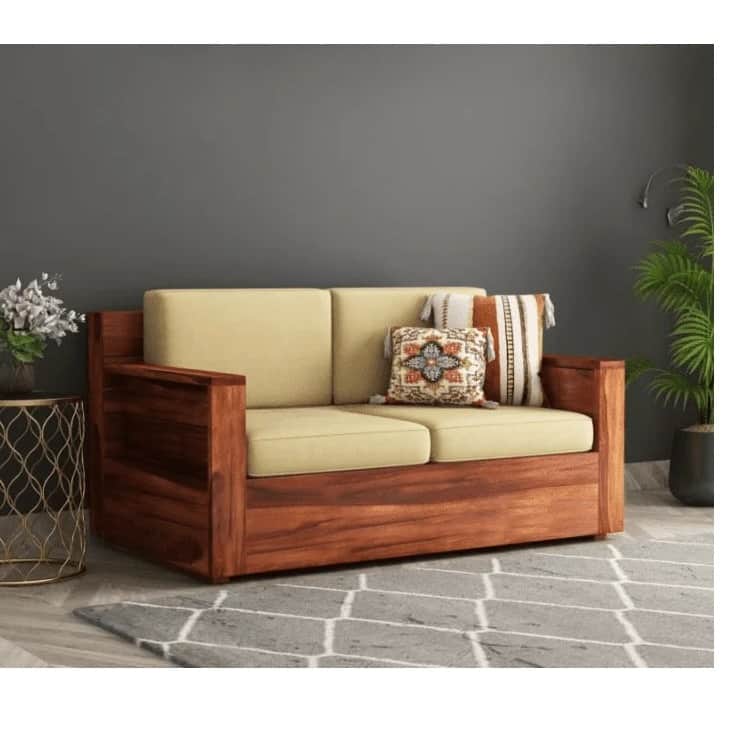 Porto Solid Sheesham Wood 5 Seater Sofa Set - top_view
