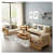 Scandinavian Beige Solid Mango Wood 5 Seater Sofa Set - front_view