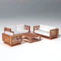 Cushy Solid Sheesham Wood 5 seater sofa Set - photo