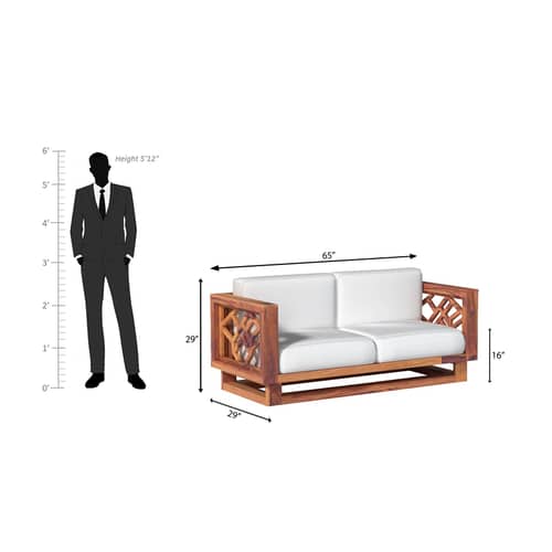 Cushy Solid Sheesham Wood 5 seater sofa Set