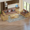 Elegant Mango Wood 6 seater Sofa Set - front_view