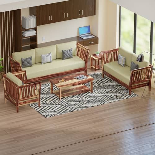 Elegant Mango Wood 6 seater Sofa Set
