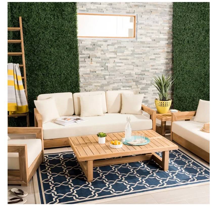 Solid Mango Wood 5 Seater Sofa Set