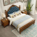 Victorian Solid Sheesham Wood King Size Bed - front_view