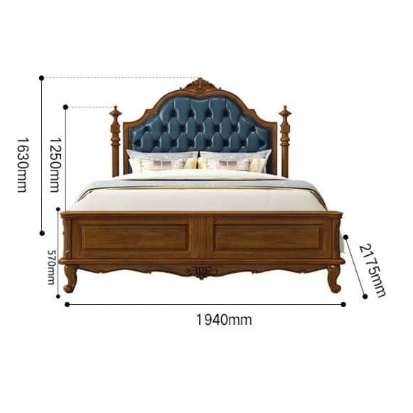 Victorian Solid Sheesham Wood King Size Bed - bottom_view