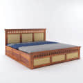 Howler Solid Sheesham Wood King Size Bed With Storage - top_view