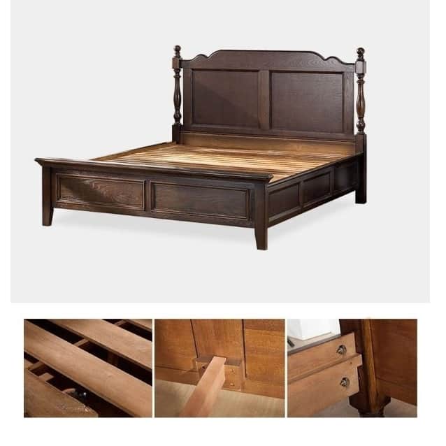 Aspen Solid Sheesham Wood King Size Bed - rear_view