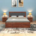Morzo Solid Sheesham Wood King Size Bed With Storage - top_view