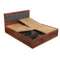 Morzo Solid Sheesham Wood King Size Bed With Storage - left_view