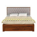 Decan Solid Sheesham Wood King Size Bed With Storage - top_view