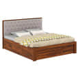 Decan Solid Sheesham Wood King Size Bed With Storage - rear_view