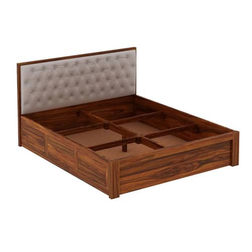 Decan Solid Sheesham Wood King Size Bed With Storage