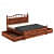 Adour Solid Sheesham Wood King Size Bed With Storage - rear_view
