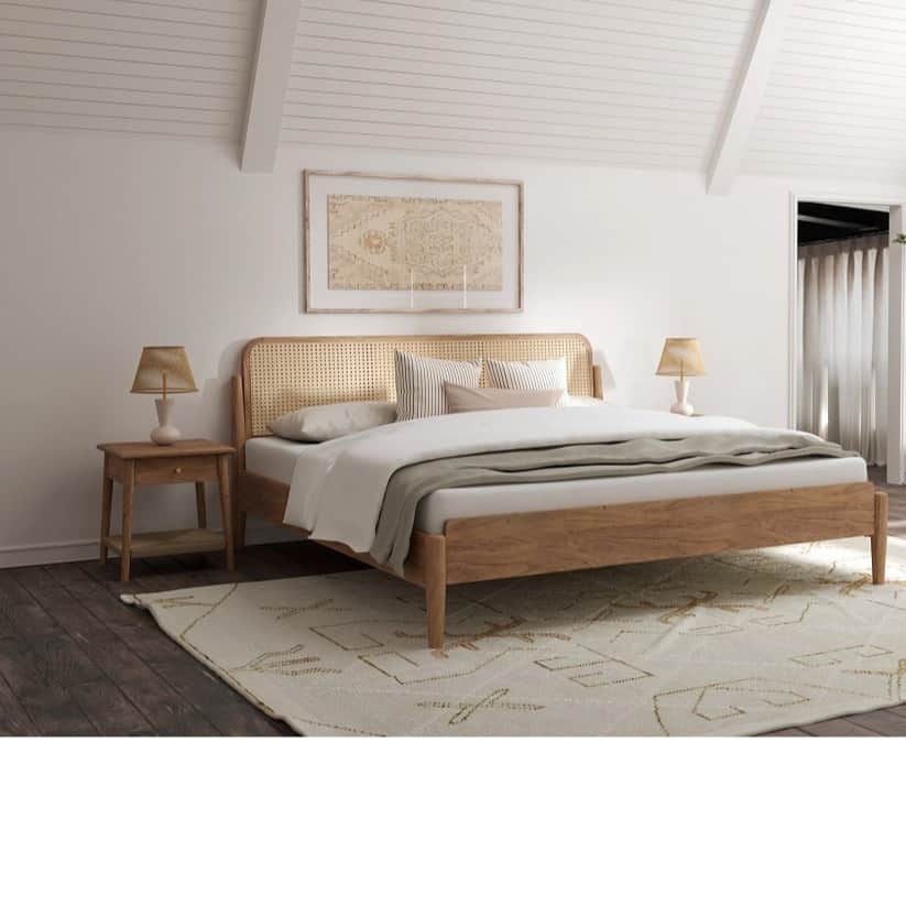Cane King Size Bed Without Storage - front_view