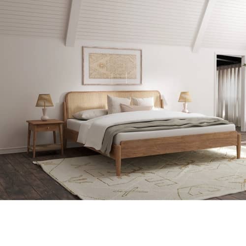 Cane King Size Bed Without Storage