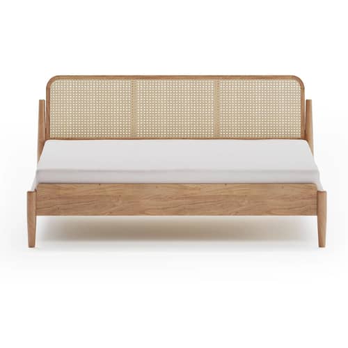 Cane King Size Bed Without Storage