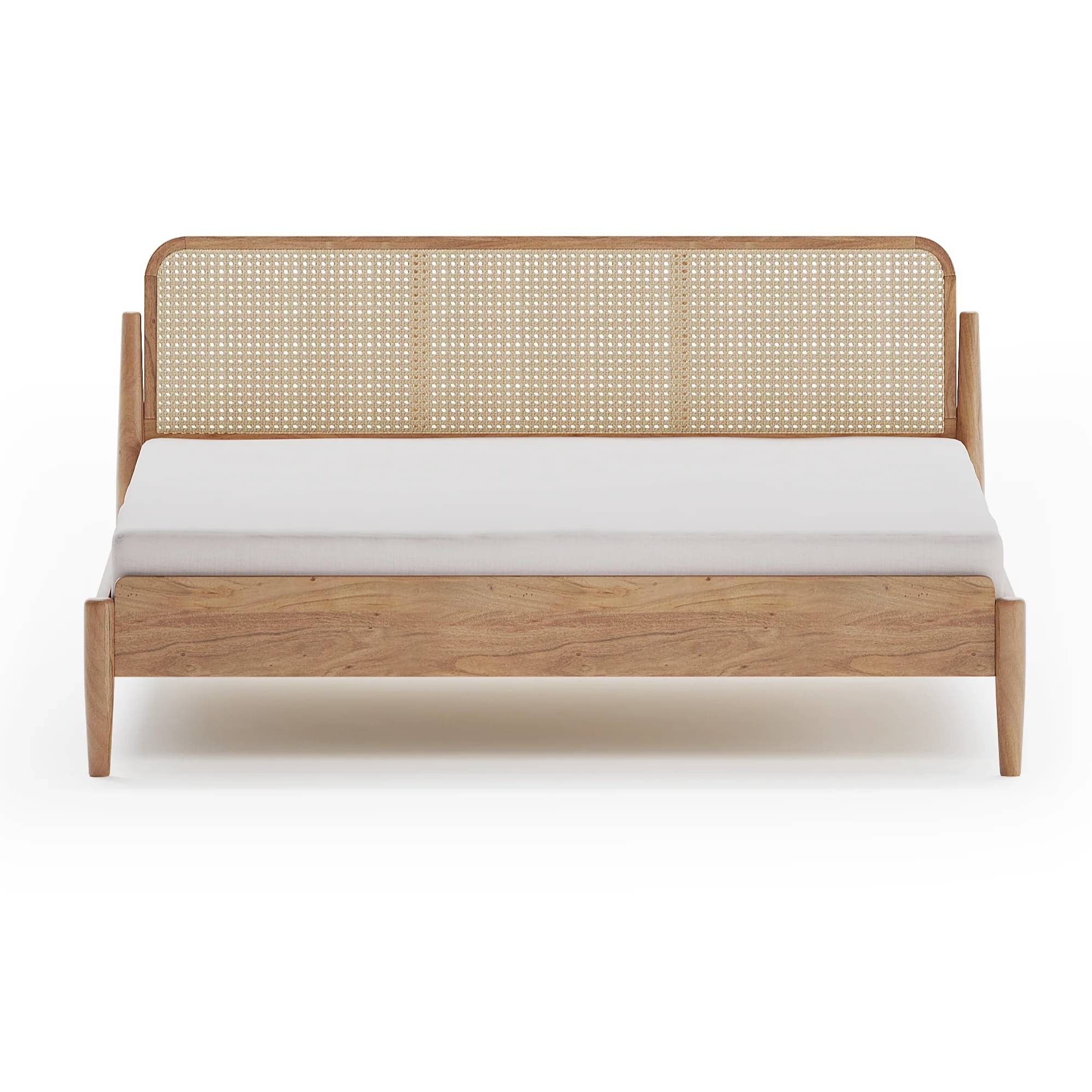 Cane King Size Bed Without Storage