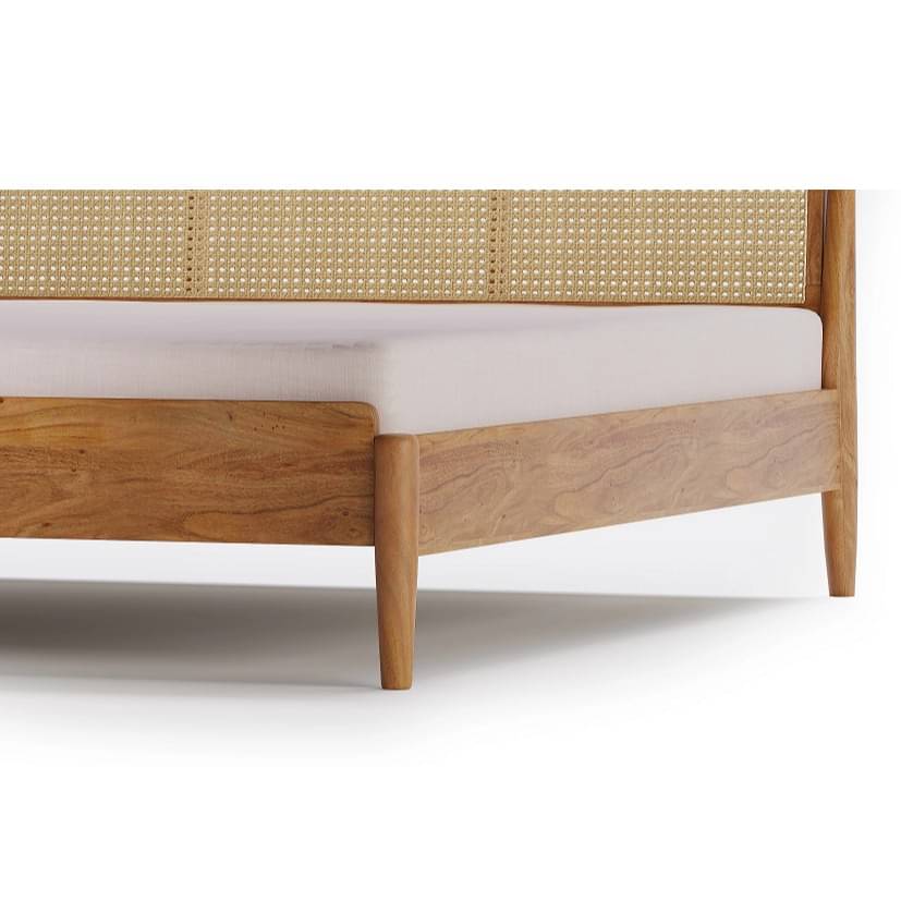 Cane King Size Bed Without Storage