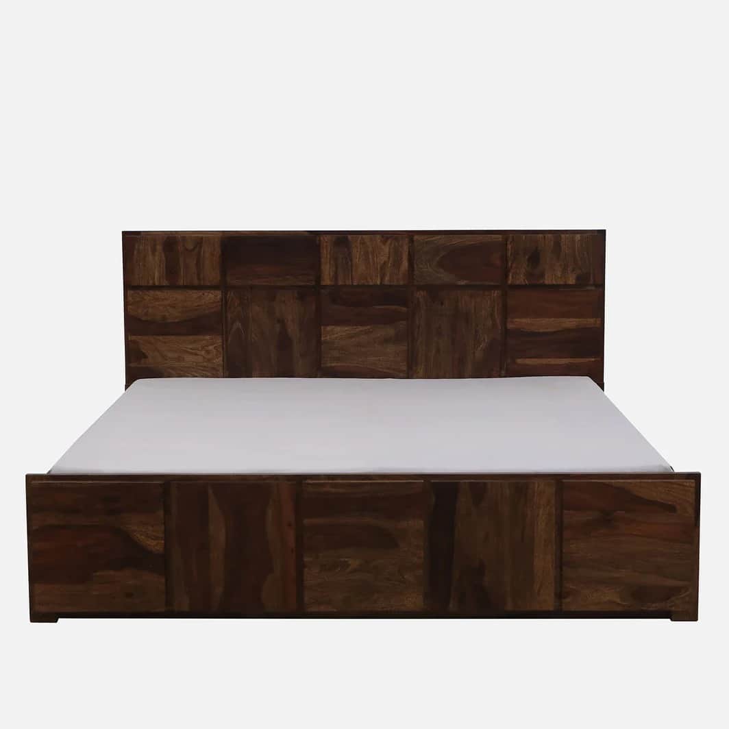 Bergen Sheesham Wood Double Bed With Storage - top_view
