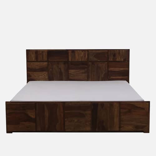 Bergen Sheesham Wood Double Bed With Storage