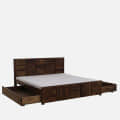 Bergen Sheesham Wood Double Bed With Storage - rear_view