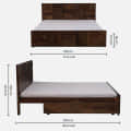 Bergen Sheesham Wood Double Bed With Storage - right_view