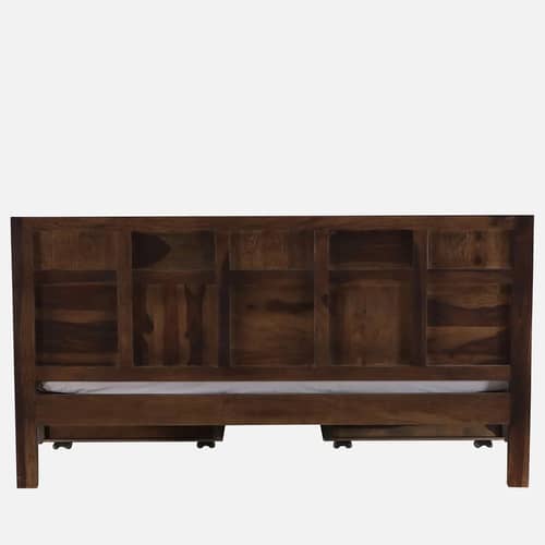 Bergen Sheesham Wood Double Bed With Storage