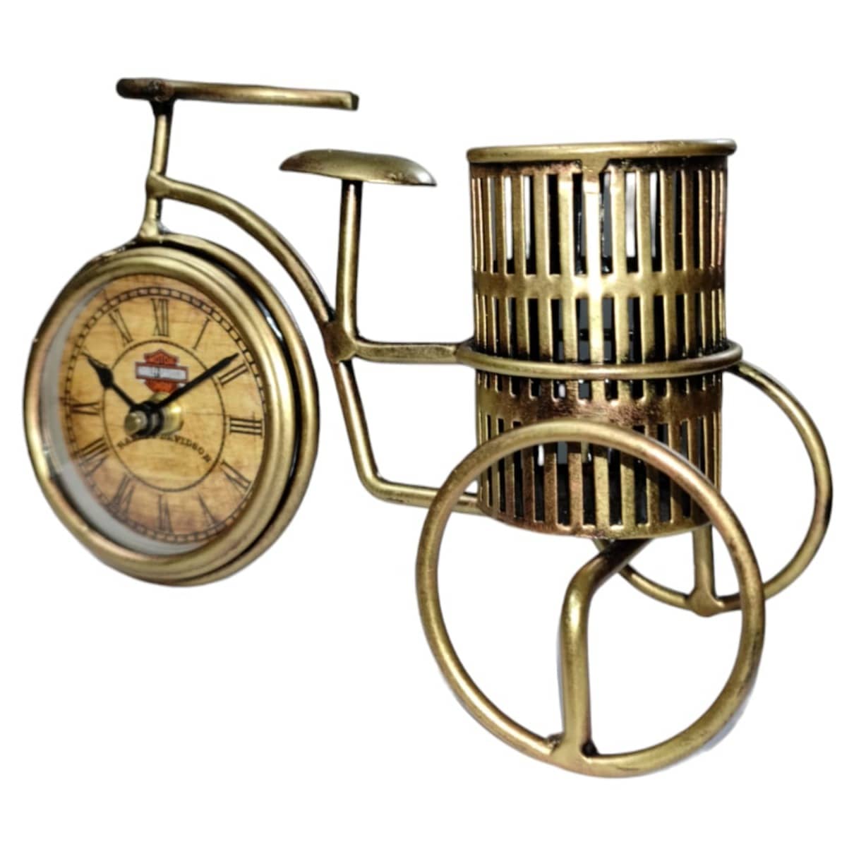 Antique Cycle Pen Stand with Clock
