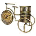Antique Cycle Pen Stand with Clock - front_view