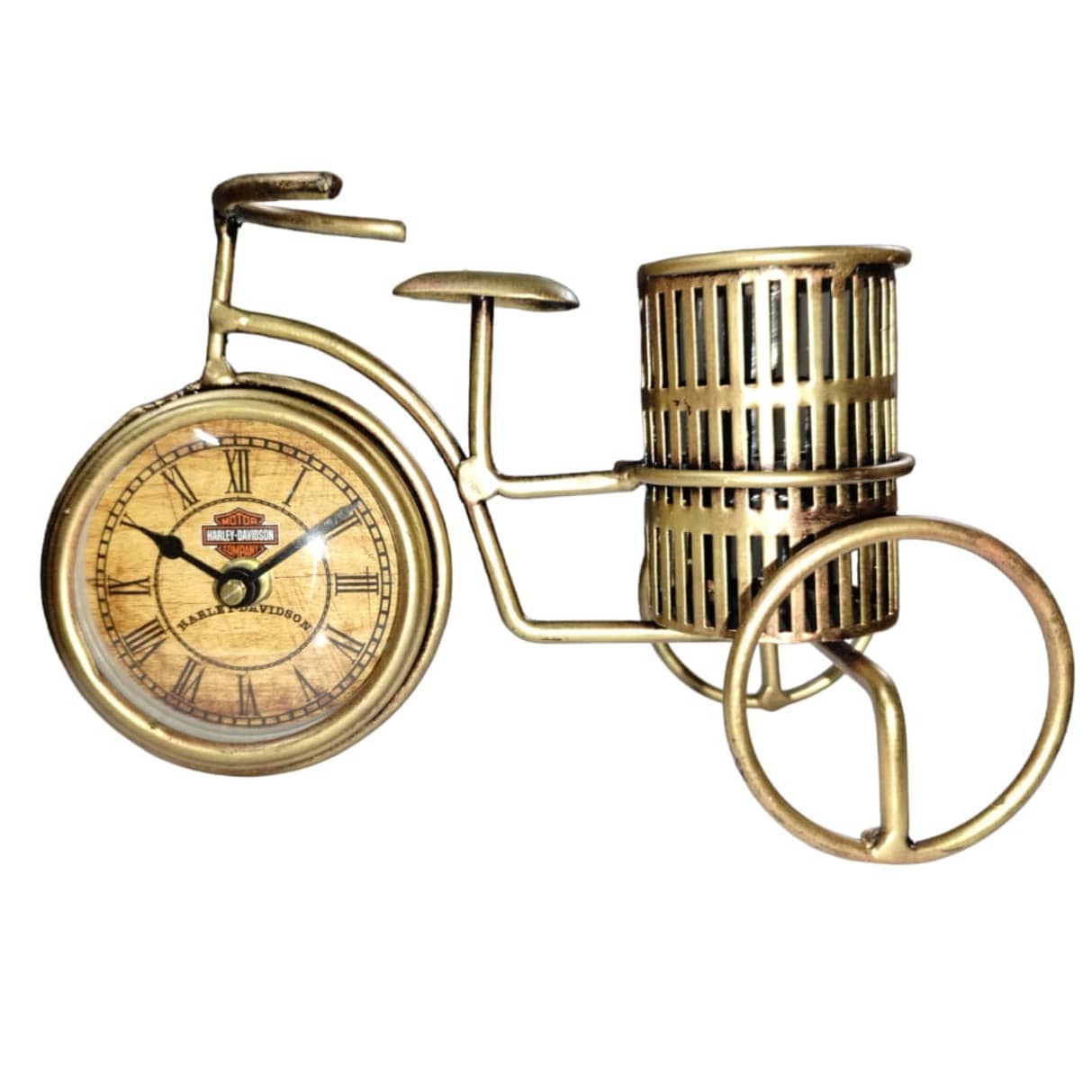 Antique Cycle Pen Stand with Clock
