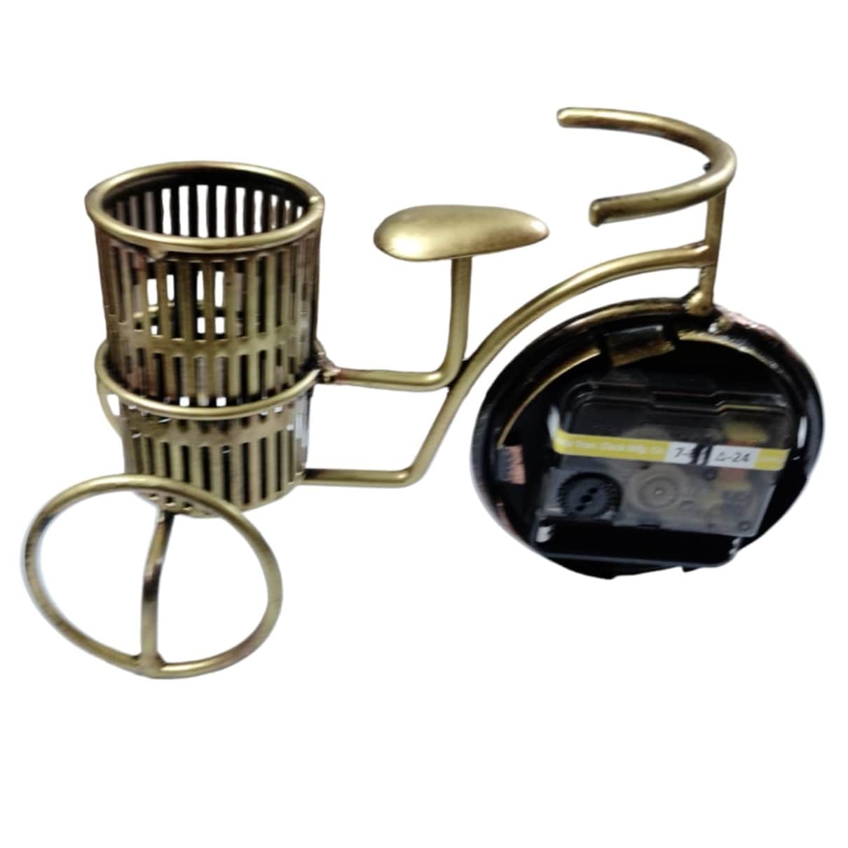 Antique Cycle Pen Stand with Clock - left_view