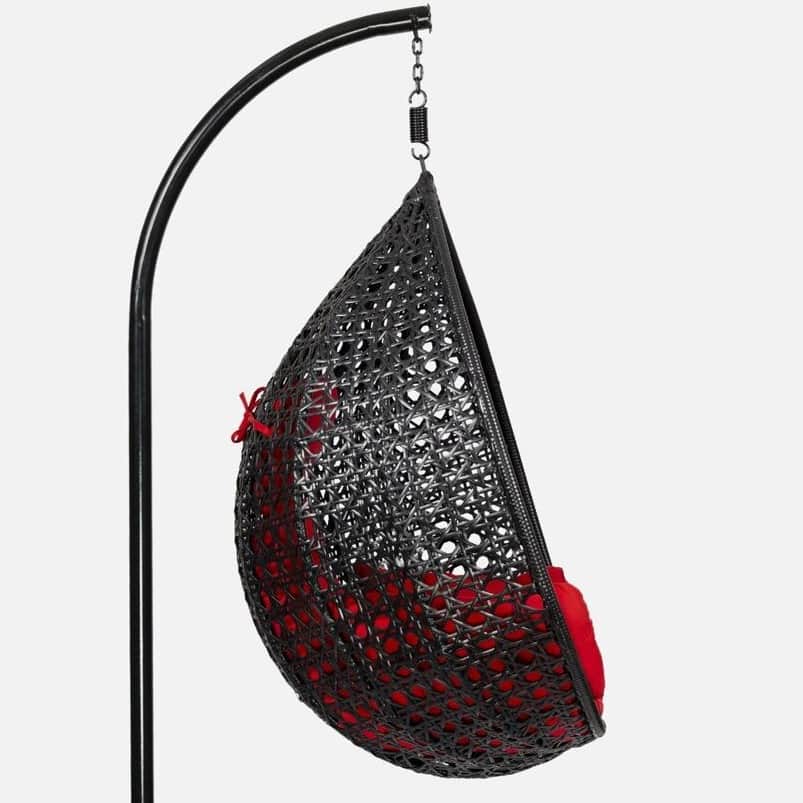 Hanging Wicker Outdoor Swing with Stand - top_view
