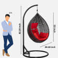 Hanging Wicker Outdoor Swing with Stand - rear_view