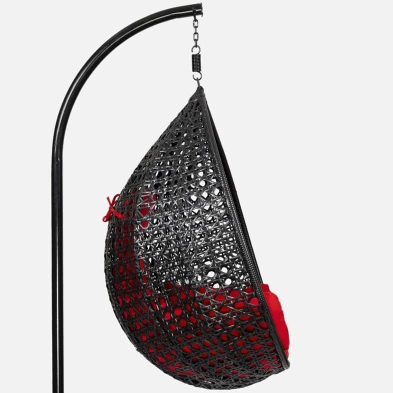 Hanging Wicker Outdoor Swing with Stand - left_view