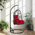 Aiken Wicker Swing in Black & Red Colour - photo