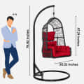 Aiken Wicker Swing in Black & Red Colour - rear_view