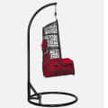 Aiken Wicker Swing in Black & Red Colour - right_view
