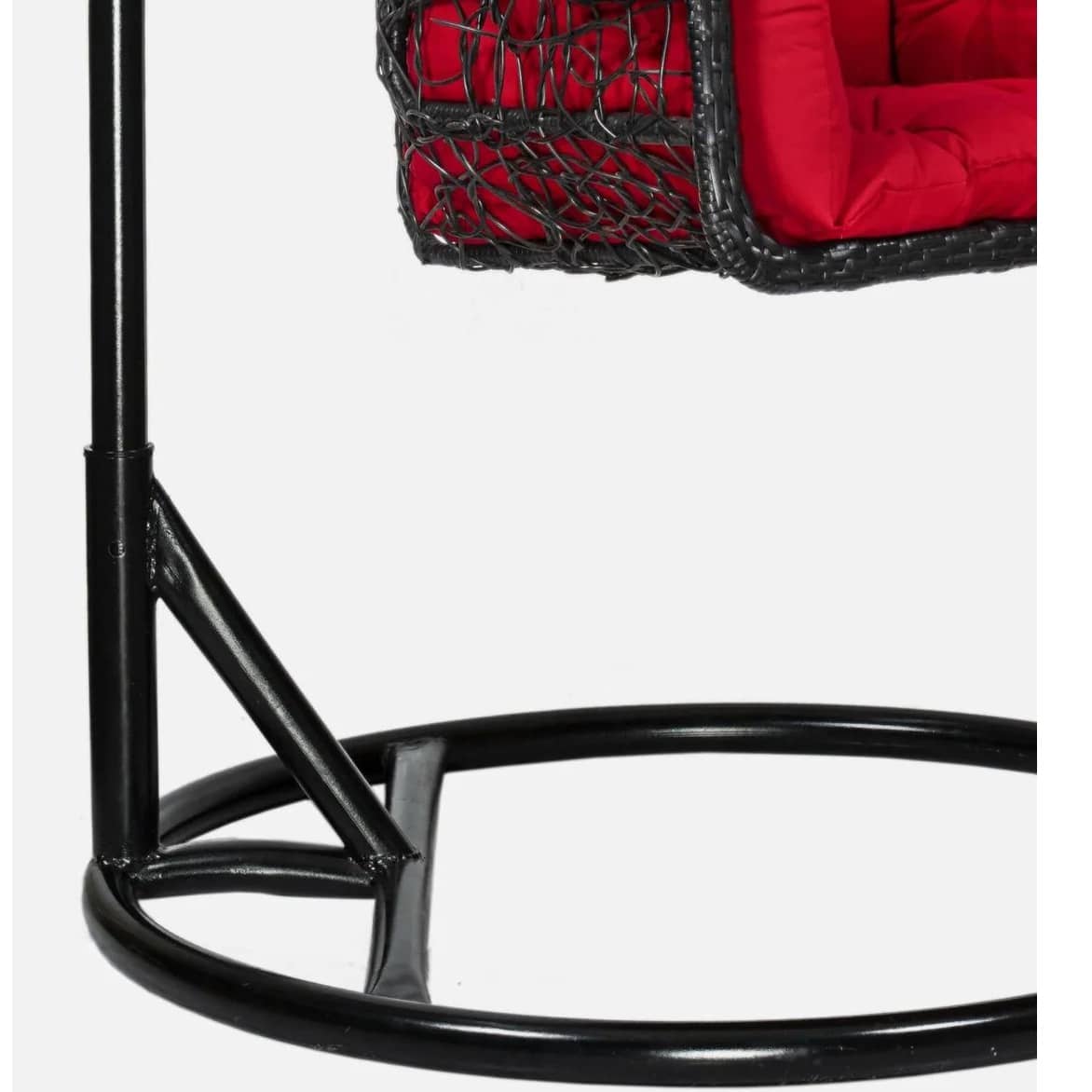 Aiken Wicker Swing in Black & Red Colour