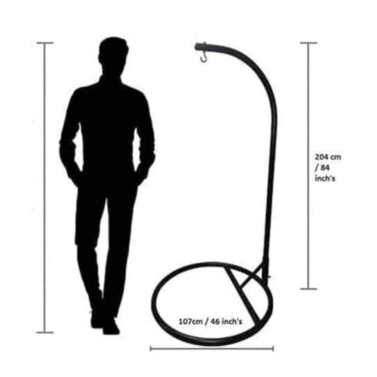 Diego Wicker Swing In Dual Tone (Black&White) - rear_view