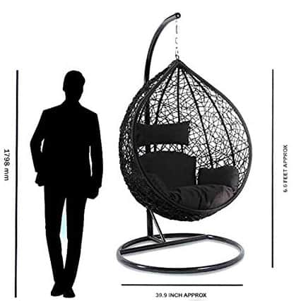 Diego Wicker Swing In Dual Tone - rear_view
