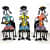 Metal Lady Sitting Musician Showpiece (Set of 3) - front_view